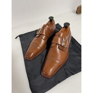 Dominio Shoes Mens Size 6 Brown Monk Strap Made in Italy Formal Dress Leather